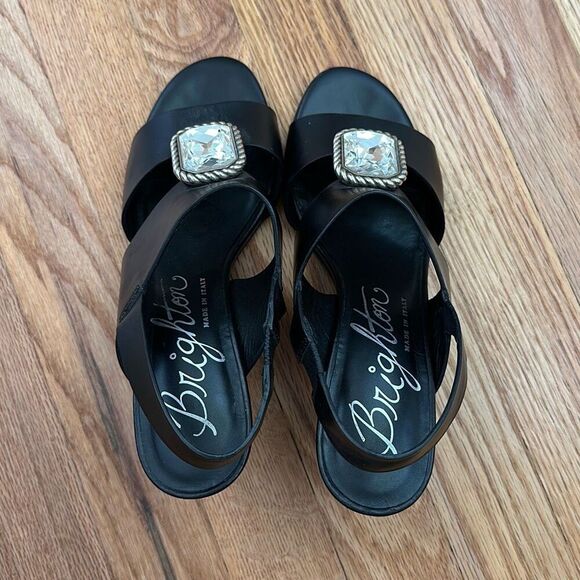 Brighton Ritzy Rhinestone Leather Heels Shoes Women’s Size 7.5M - Picture 5 of 13